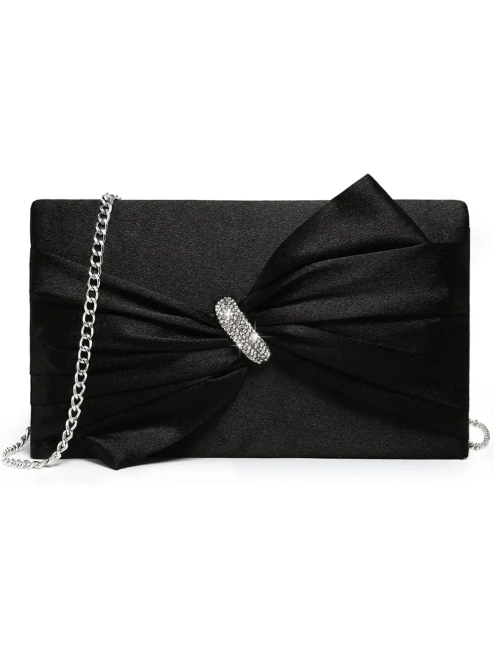 Elegant Satin Bow Evening Bag | Rhinestone Clutch Purse for Special Occasions